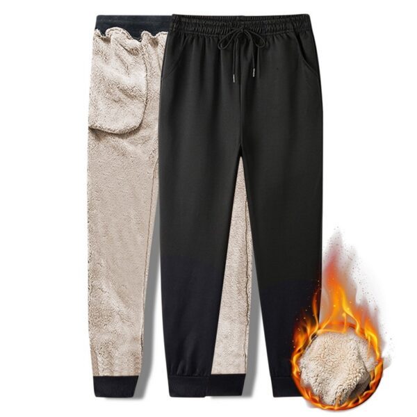 Autumn Winter Pants Men Women Trousers Warm Fleece Drawstring Pants M-5XL - Image 7