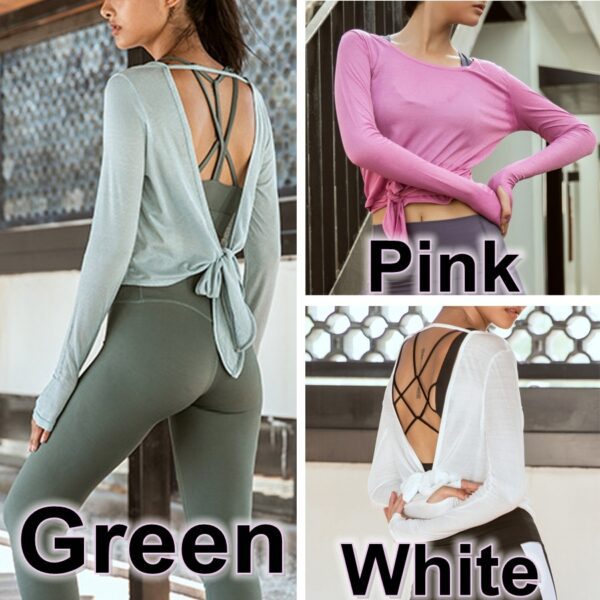 Elegant Backless Knot Yoga Tops for Women - Perfect for Running and Fitness