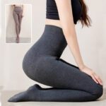 Winter High Waist Leggings With Sock Fashion Slim Pantyhose Warm Thin Legs Pants
