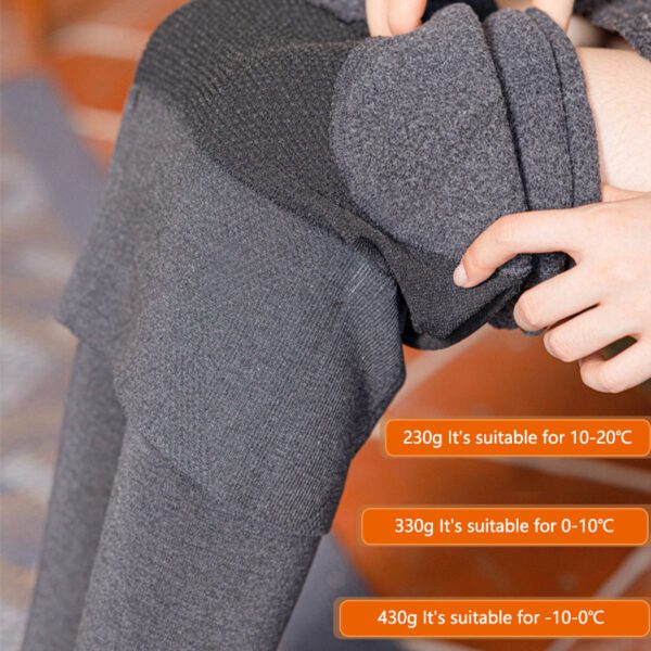 Winter High Waist Leggings With Sock Fashion Slim Pantyhose Warm Thin Legs Pants - Image 4
