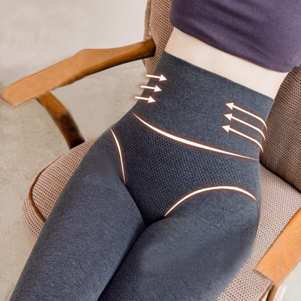 Winter High Waist Leggings With Sock Fashion Slim Pantyhose Warm Thin Legs Pants - Image 10