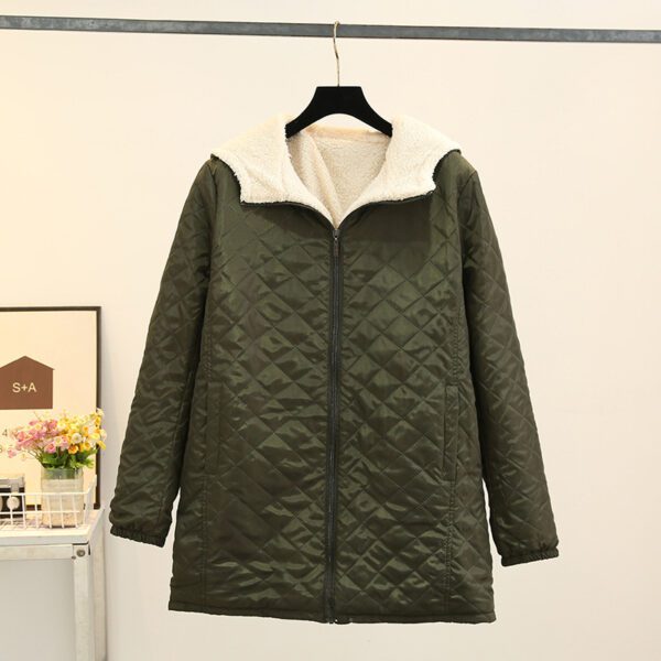 Winter Korean Style Thin Hood Long Sleeve Cotton Clothes Coat For Women - Image 7