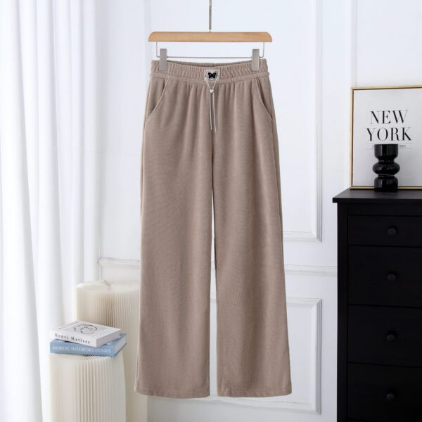Loose Slimming Straight Pants Mop Thin European Cotton Velvet - Image 2