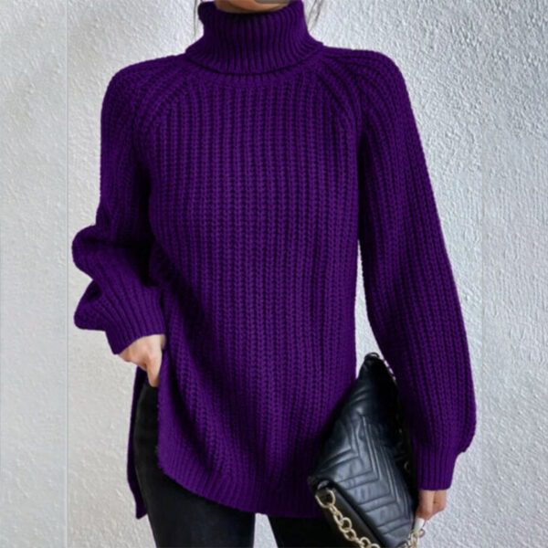 Woolen Sweater Fashion High Collar Thick Sweater - Image 3