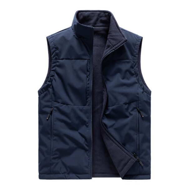 Men's Double-sided Fleece Vest Winter Warm Loose Sleeveless Tank Outdoor Workwear Vest Clothing - Image 4