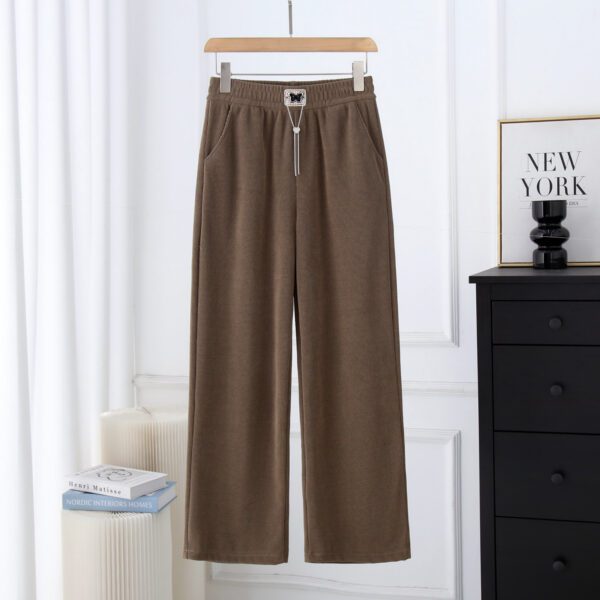 Loose Slimming Straight Pants Mop Thin European Cotton Velvet - Image 6