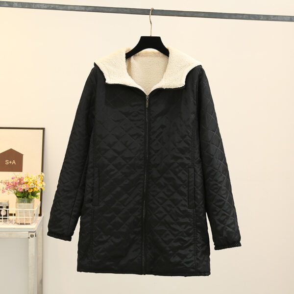 Winter Korean Style Thin Hood Long Sleeve Cotton Clothes Coat For Women - Image 5