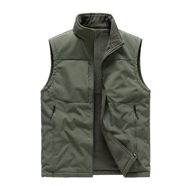 Men's Double-sided Fleece Vest Winter Warm Loose Sleeveless Tank Outdoor Workwear Vest Clothing - Image 3