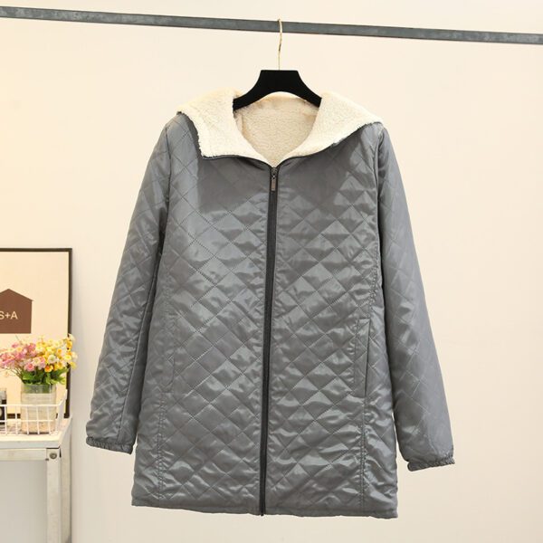 Winter Korean Style Thin Hood Long Sleeve Cotton Clothes Coat For Women - Image 4