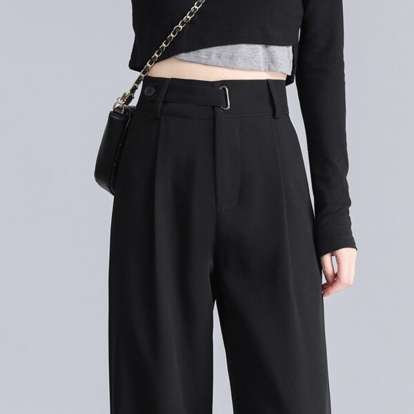 Spring And Autumn High Waist Drooping Narrow Wide-leg Pants - Image 3