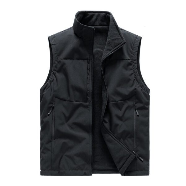 Men's Double-sided Fleece Vest Winter Warm Loose Sleeveless Tank Outdoor Workwear Vest Clothing - Image 2