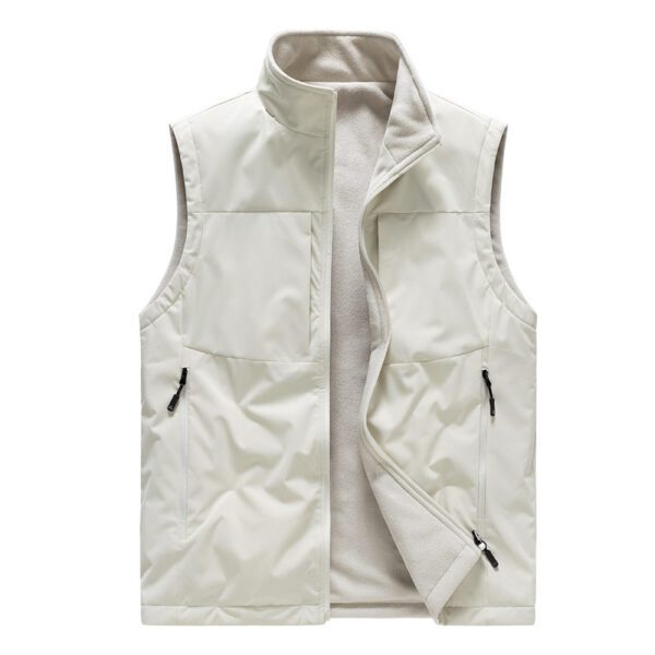 Men's Double-sided Fleece Vest Winter Warm Loose Sleeveless Tank Outdoor Workwear Vest Clothing - Image 6