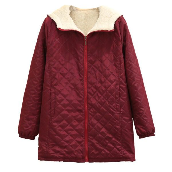 Winter Korean Style Thin Hood Long Sleeve Cotton Clothes Coat For Women - Image 6