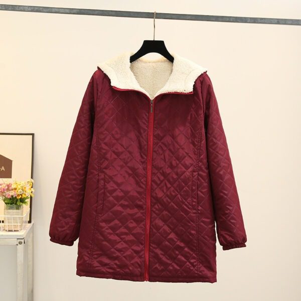 Winter Korean Style Thin Hood Long Sleeve Cotton Clothes Coat For Women - Image 3