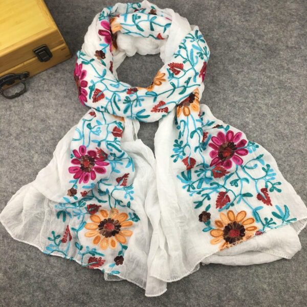 Indian Nibor Cotton And Linen Scarf - Image 6