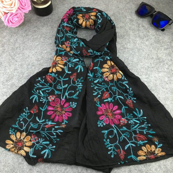 Indian Nibor Cotton And Linen Scarf - Image 4