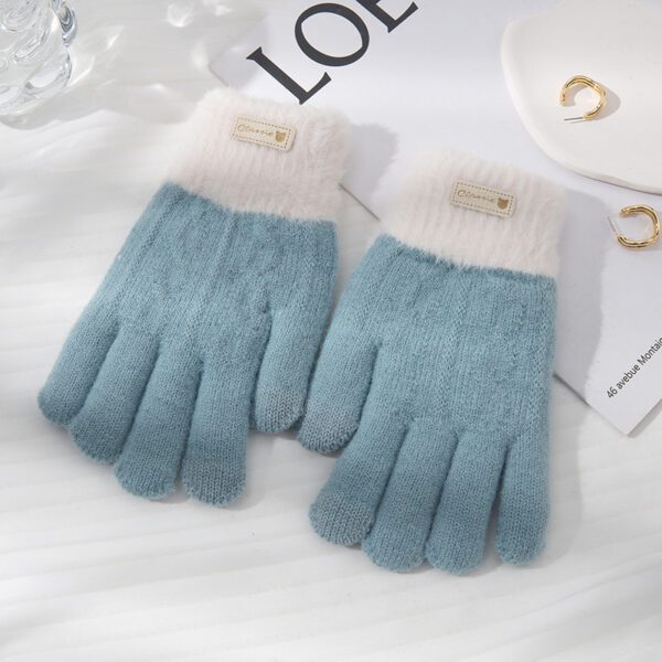 Student Riding Thickened Warm Double-layer Touch Screen Gloves - Image 6