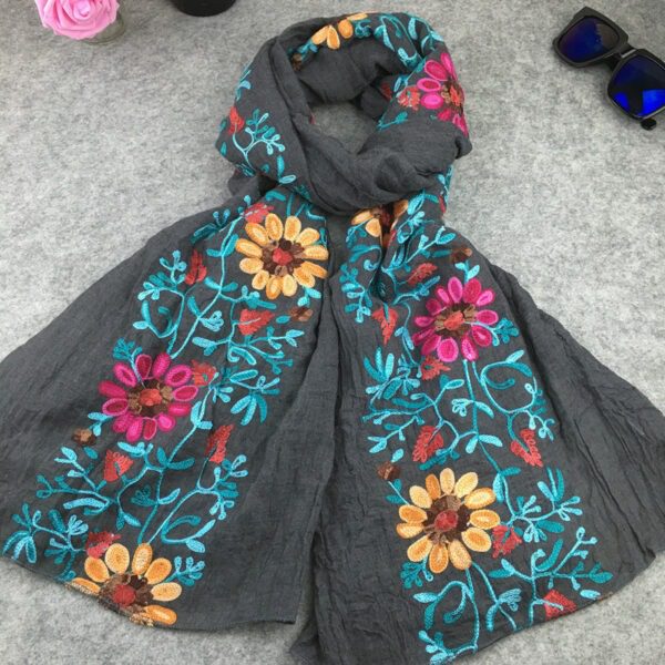 Indian Nibor Cotton And Linen Scarf - Image 2