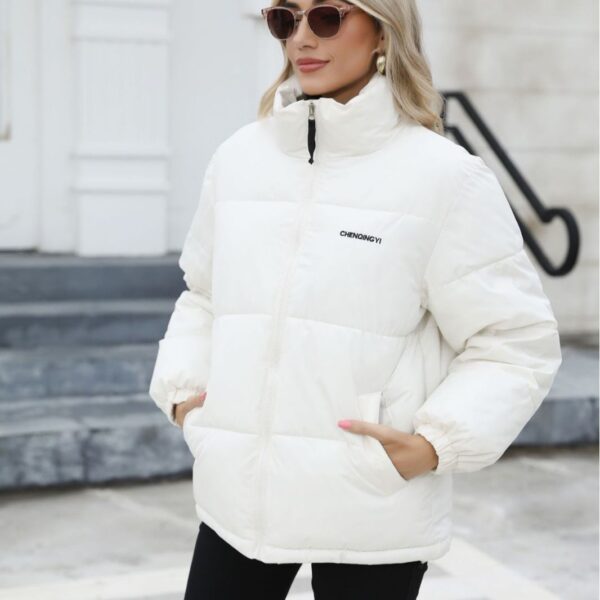 Winter Coat Women Casual Windproof Down Cotton Coat Warm Thickened Jacket Solid Outwear All-match Loose - Image 6