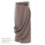 Soft Color Contrast Patchwork Belt Skirt For Women