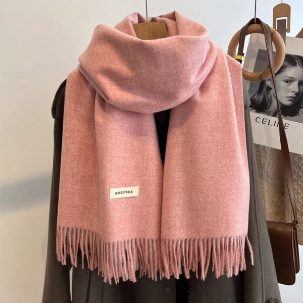 Women's Solid Color Scarf Winter All-matching High-grade Shawl - Image 5