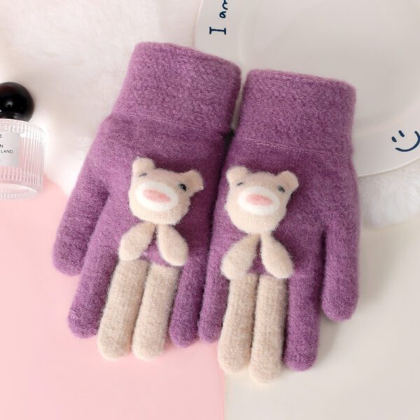 Five Finger Gloves Simple All-match Cartoon Cute Thickening Windproof - Image 6
