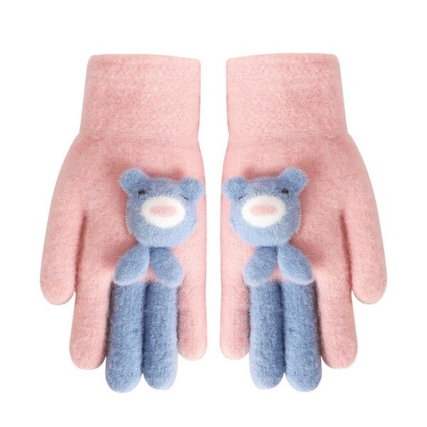 Five Finger Gloves Simple All-match Cartoon Cute Thickening Windproof - Image 2