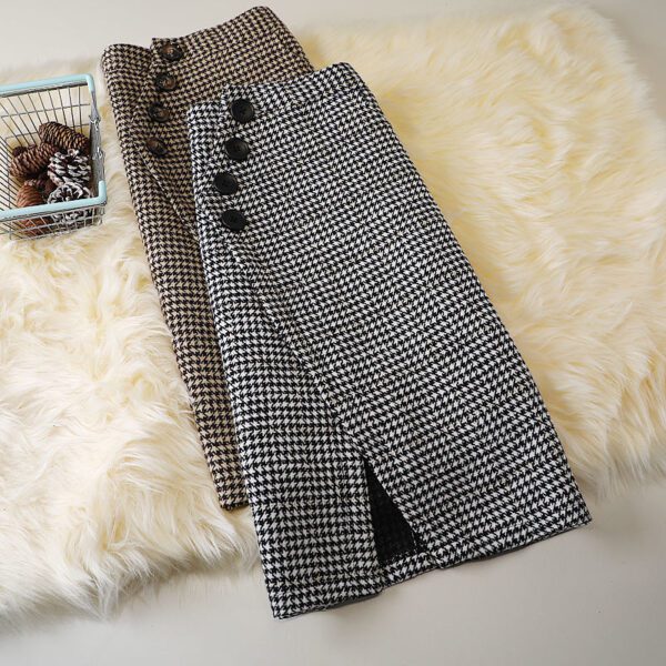 Design Houndstooth Midi Skirt For Women - Image 2