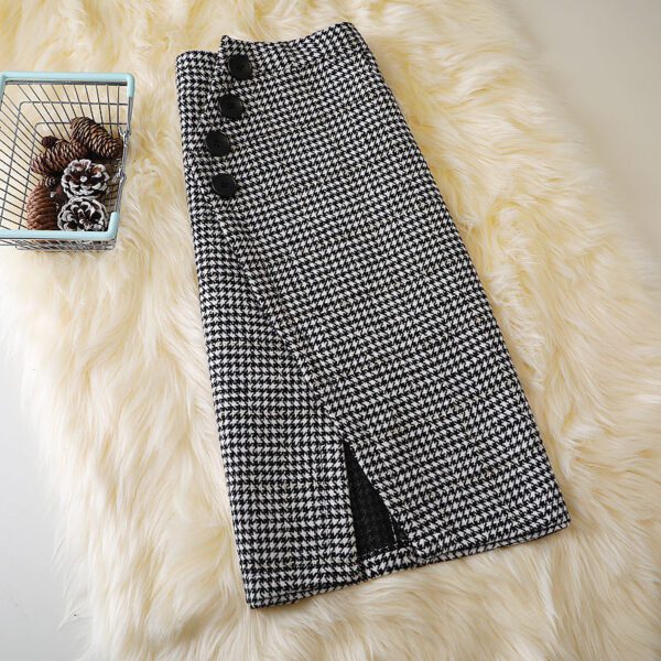 Design Houndstooth Midi Skirt For Women - Image 6