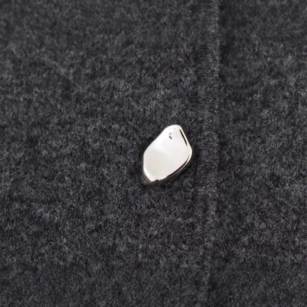 Women's Minimalist Long Sleeve Round Neck Plain Stitch Coat - Image 4