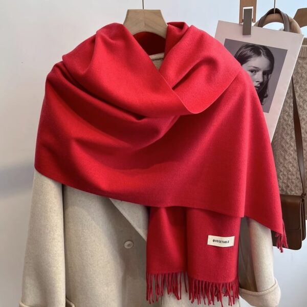 Women's Solid Color Scarf Winter All-matching High-grade Shawl - Image 7