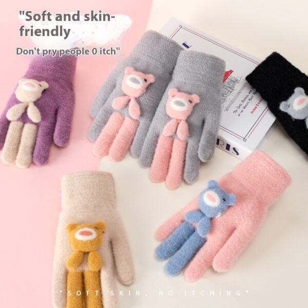 Five Finger Gloves Simple All-match Cartoon Cute Thickening Windproof - Image 5