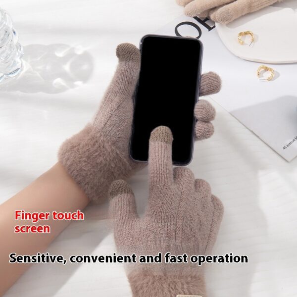 Student Riding Thickened Warm Double-layer Touch Screen Gloves - Image 3