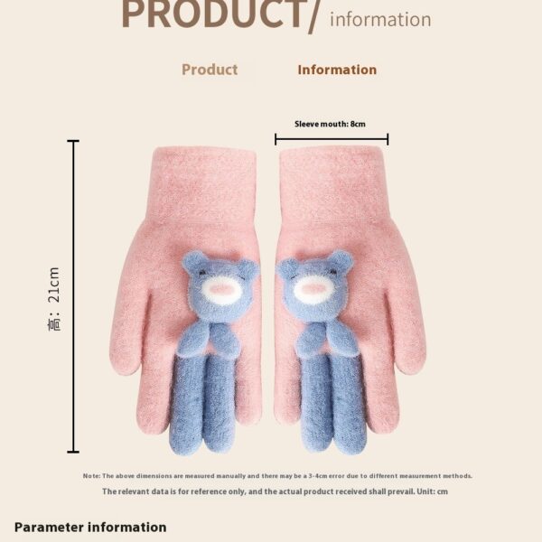 Five Finger Gloves Simple All-match Cartoon Cute Thickening Windproof - Image 9