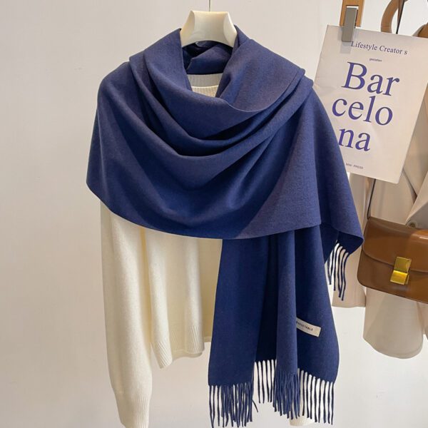 Women's Solid Color Scarf Winter All-matching High-grade Shawl - Image 8