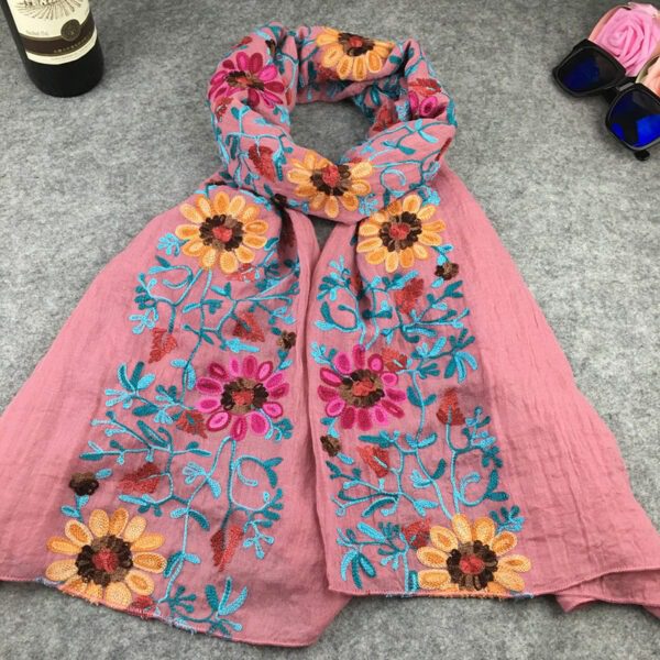 Indian Nibor Cotton And Linen Scarf - Image 3