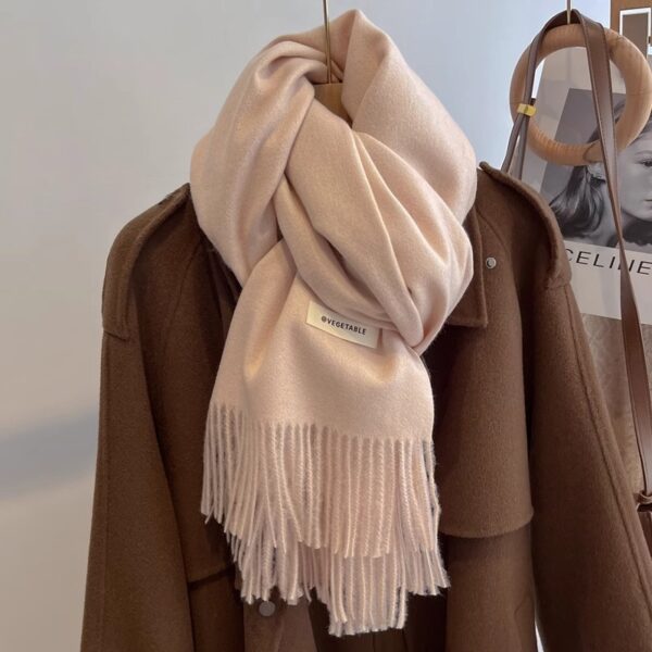 Women's Solid Color Scarf Winter All-matching High-grade Shawl - Image 9