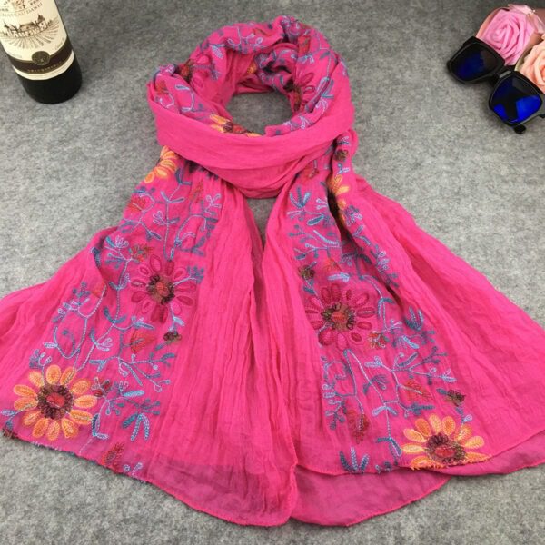 Indian Nibor Cotton And Linen Scarf - Image 9