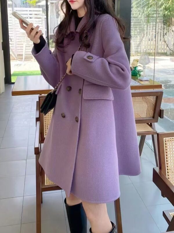 Mid-length Korean Style Doll Collar Autumn And Winter Woolen Woolen Coat - Image 2